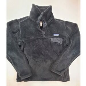 Patagonia Fleece Pullover Synchilla Snap T Black Womens XS